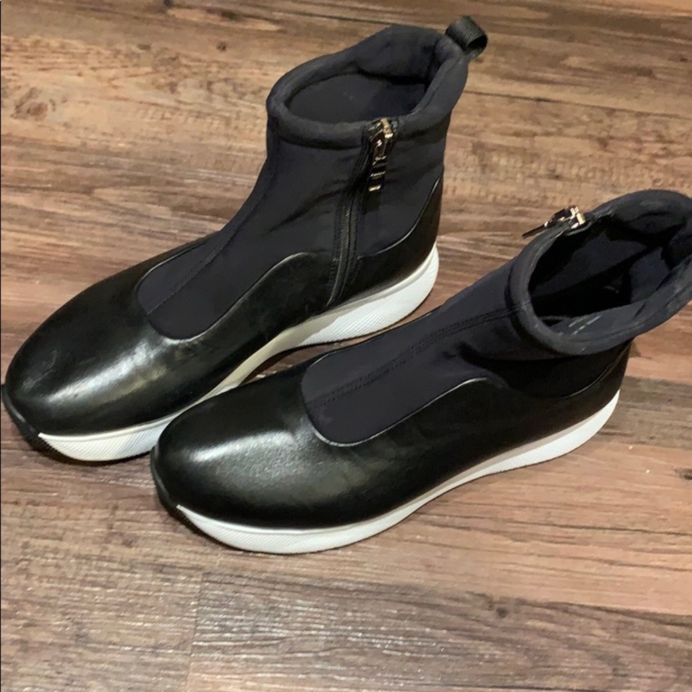 PRADA SPORT Leather High-Top Sneakers